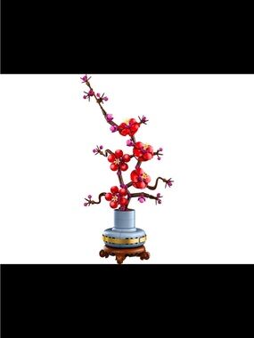 Lego Red and Pink Blossom Bonsai Decor